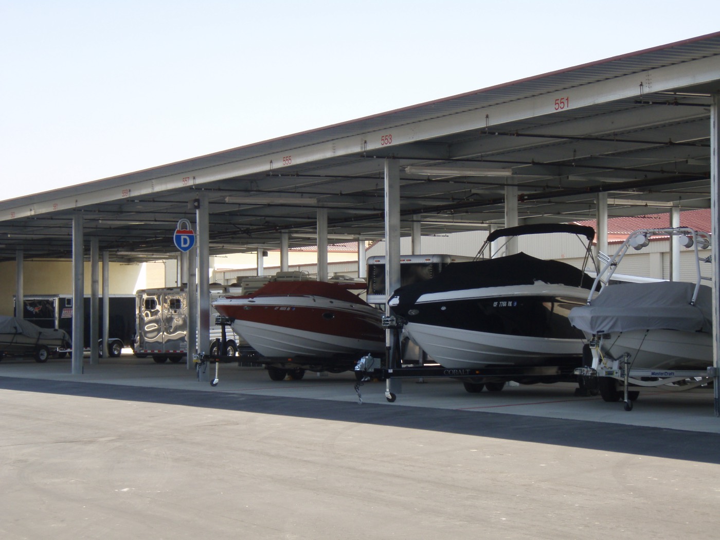 Covered boat parking
